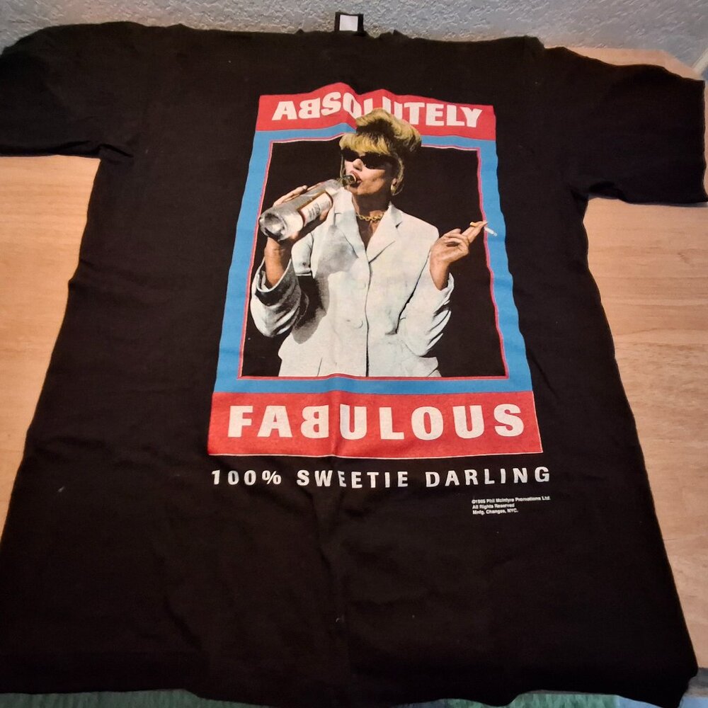 Vintage Absolutely Fabulous Tv Show 100% Sweetie Darling T- Shirt Large 1995 DS